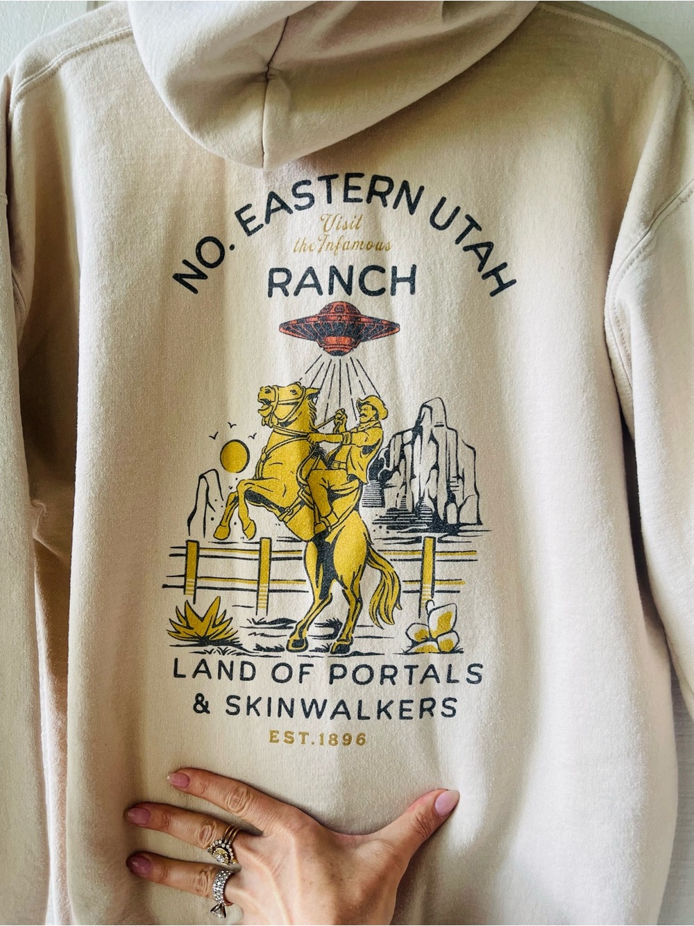 Utah Ranch Graphic Hoodie Skinwalker and UFO